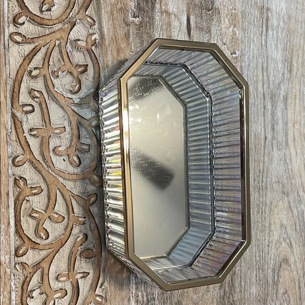 Gold and Silver Octagonal Makeup Organizer
